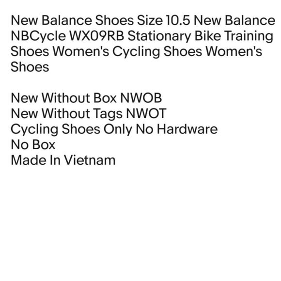 New Balance Shoes Size 10.5 New Balance NBCycle WX09RB Stationary Bike Training - Picture 2 of 11